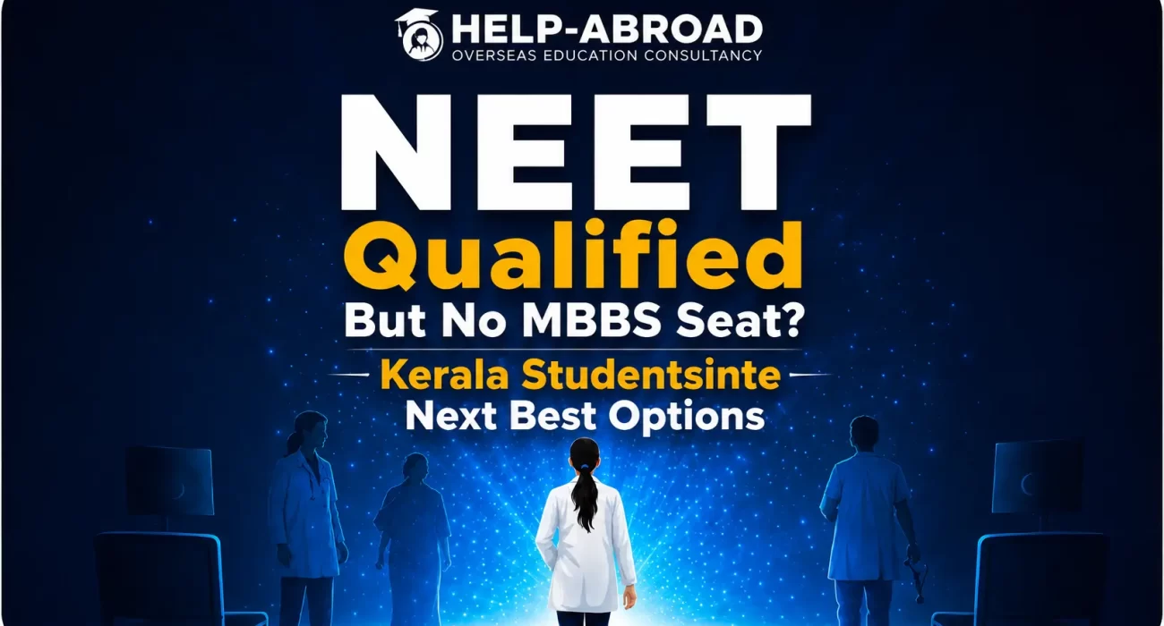 NEET qualified Kerala student exploring next best options after not getting an MBBS seat, with Help-Abroad Overseas Education Consultancy guidance.