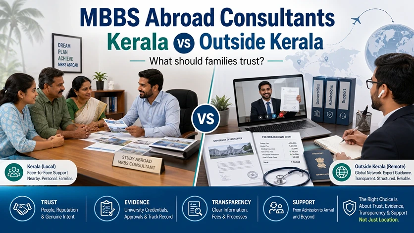 Kerala family comparing MBBS abroad consultants