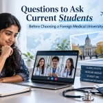 Student asking current medical students about studying medicine abroad